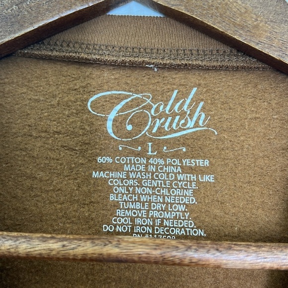 Cold Crush - Wild And Free Bald Eagle Graphic Brown Long Sleeve Sweatshirt Large - Picture 6 of 7